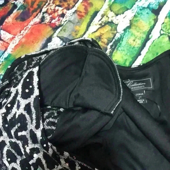 Collection dressbarn top/blouse black silver with iridescent sparkles - Picture 7 of 12